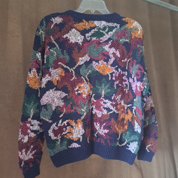 Vintage Hand Knitted First Concepts Sweater Cardigan sz L - Picture 5 of 6